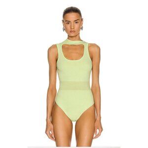 Y/Project Three Collar Knit Bodysuit Lime Green